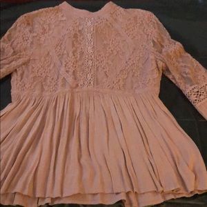 American Eagle Blush lace empire waist blouse
